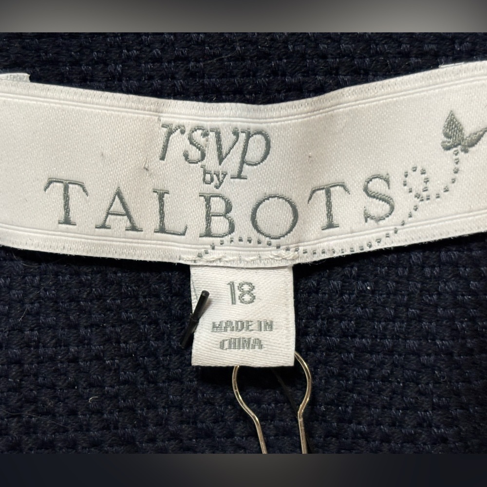 Talbots Navy Blue Floral Embellished Jacket - Picture 4 of 11